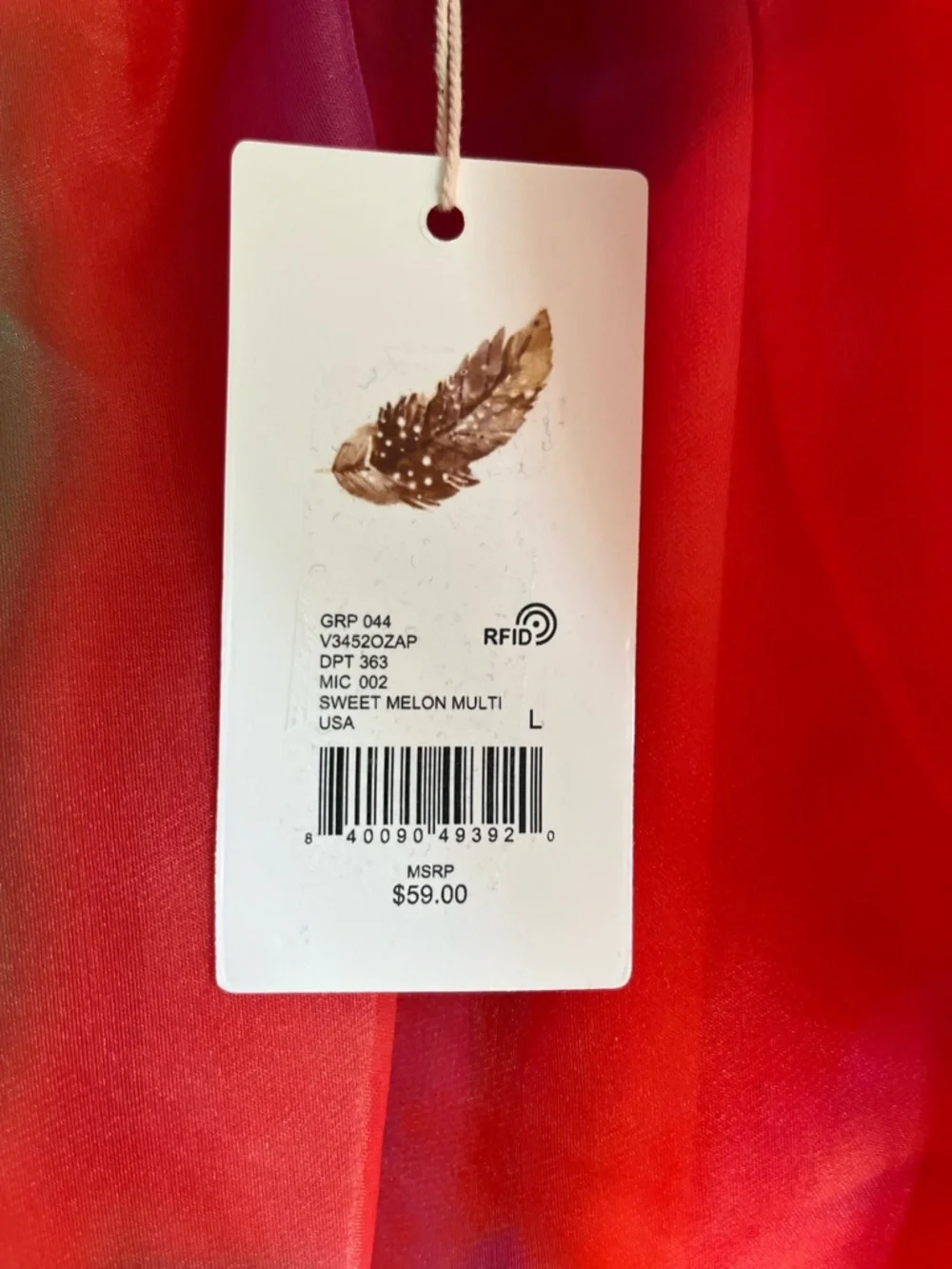 Chelsea & Violet Coral, Pink & Green Watercolor Dress - Picture 4 of 7